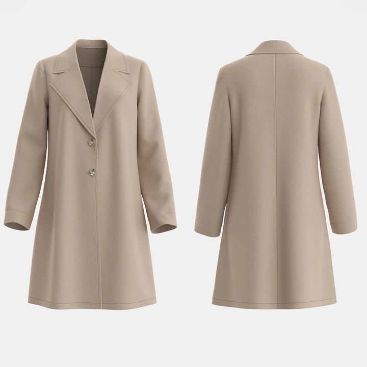 Manteau Beige Femme coupe longue 2