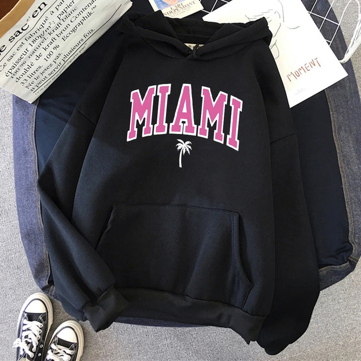 Pull Hoodie Femme Miami noir